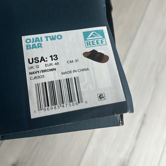 Reef Ojai Two Bar‎ Navy/ Brown 13 New With Tags main image 8